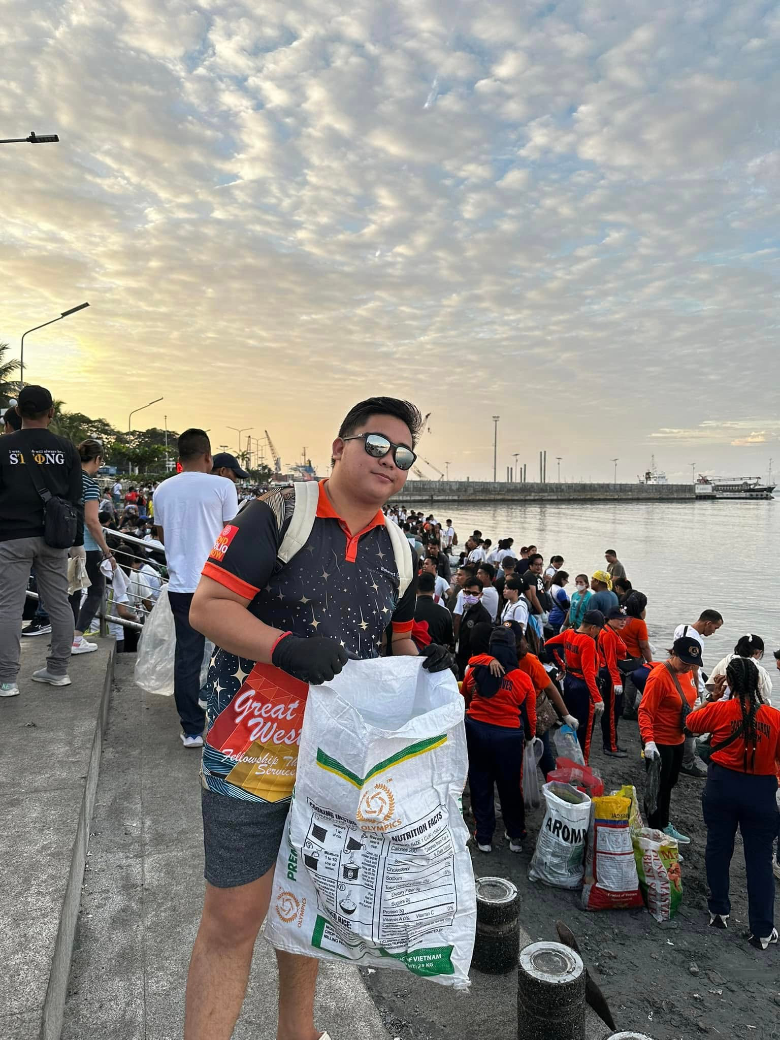 Rotaract Club members participating in coastal cleanup activities